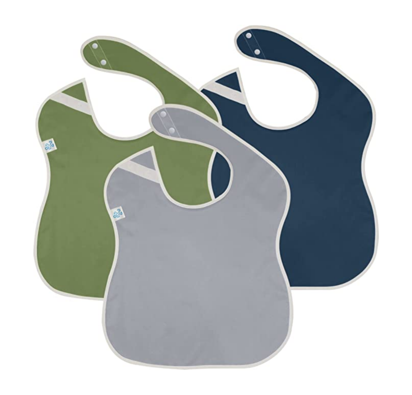 Baby bibs with clearance buttons